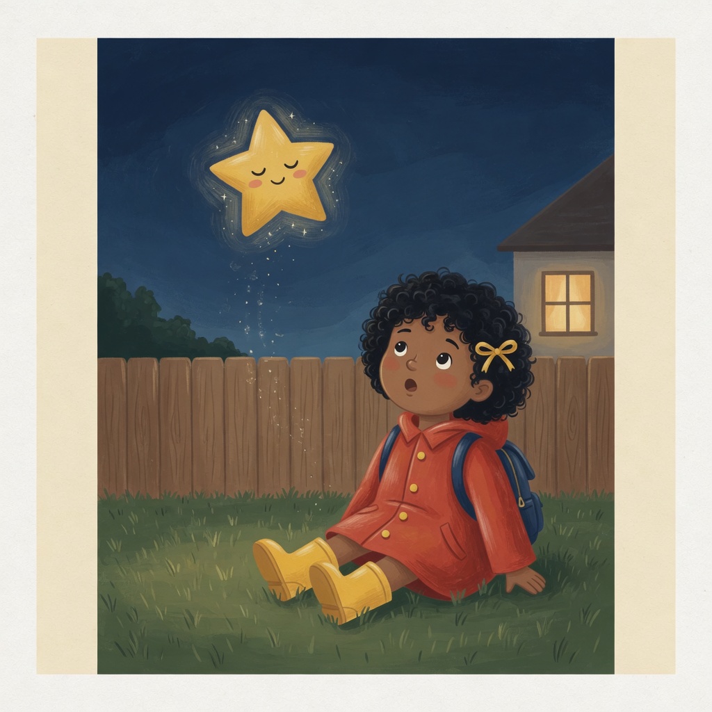 Sample page: a star falls in the yard